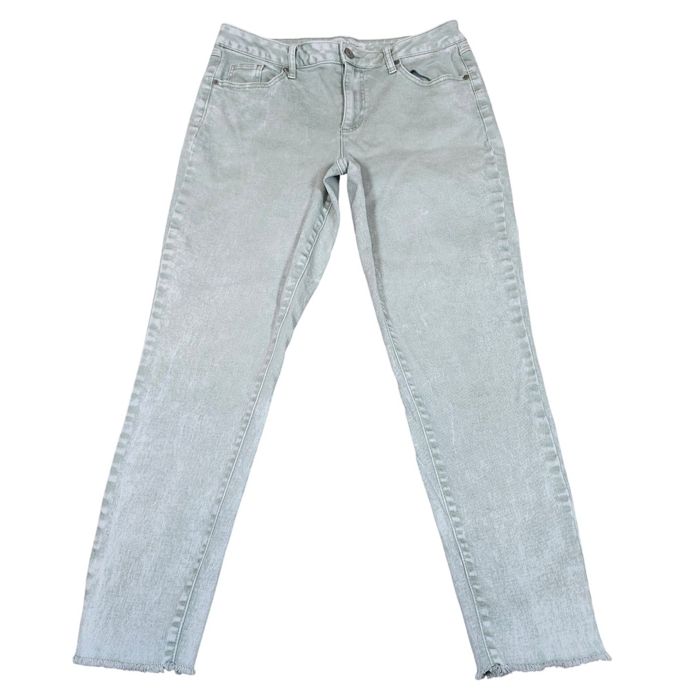 EST. 1946 Denim Jeans Size 10 Mid Rise Distressed Hem Light Green
